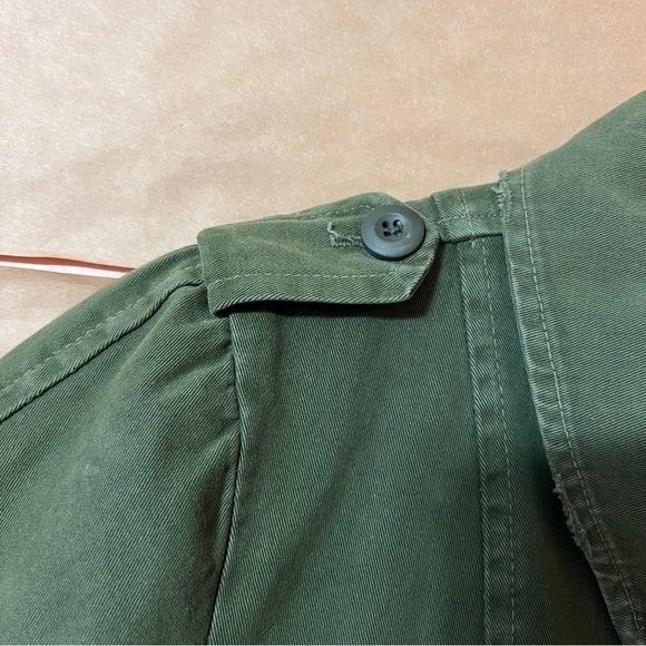 Jen's Pirate Booty x Free People Military Utility Jacket Boho Trim Green Size S - Picture 9 of 15
